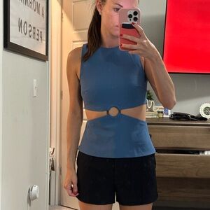 Blue Zara cutout top